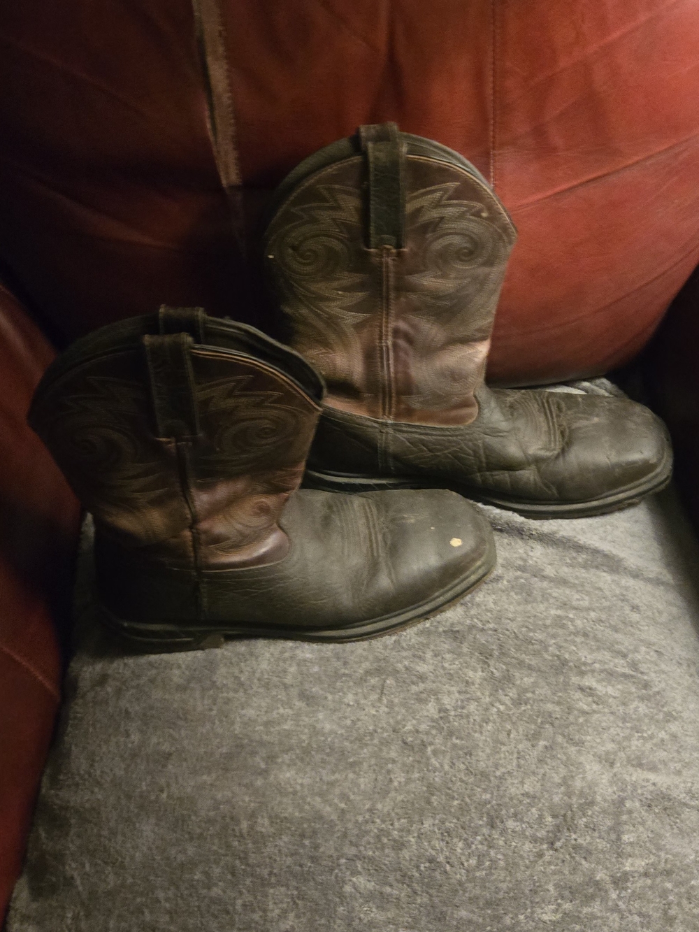 Rocky Brown and Black Two-Tone Western Work Boots